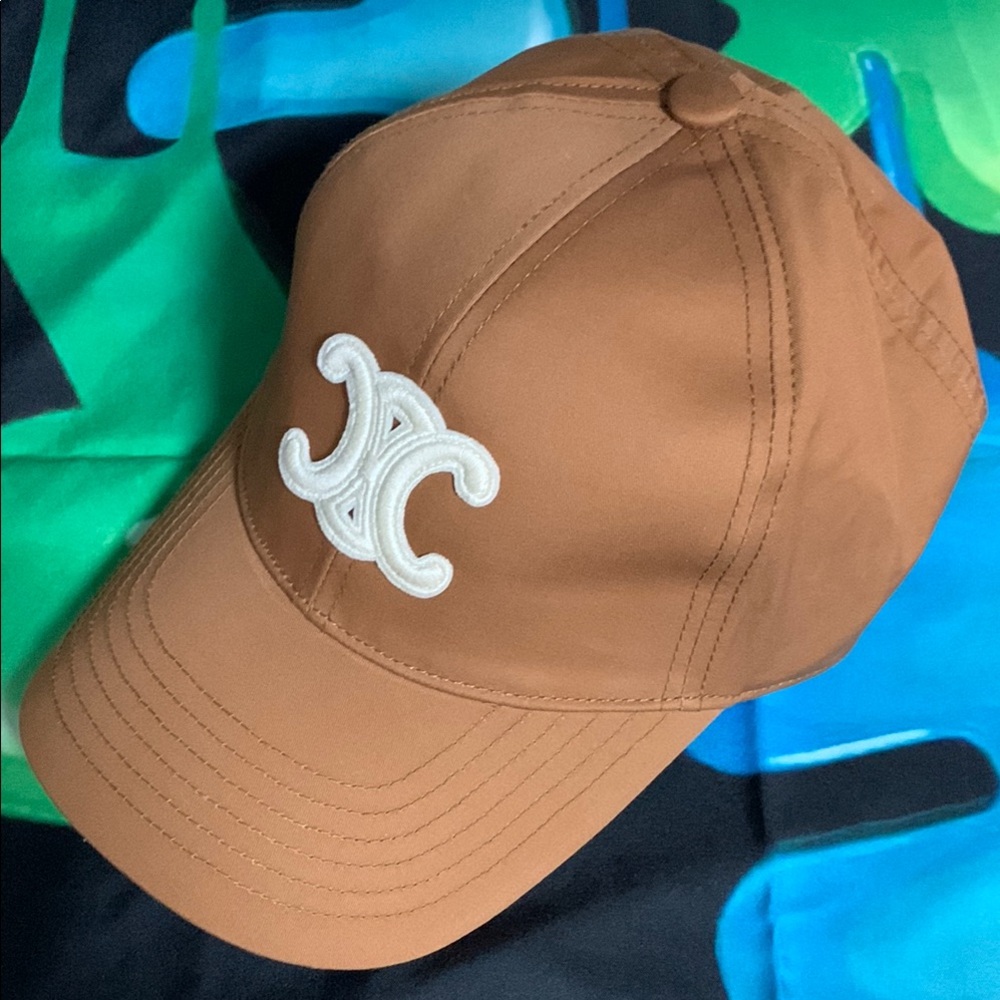 Celine Brown Cap with White Logo